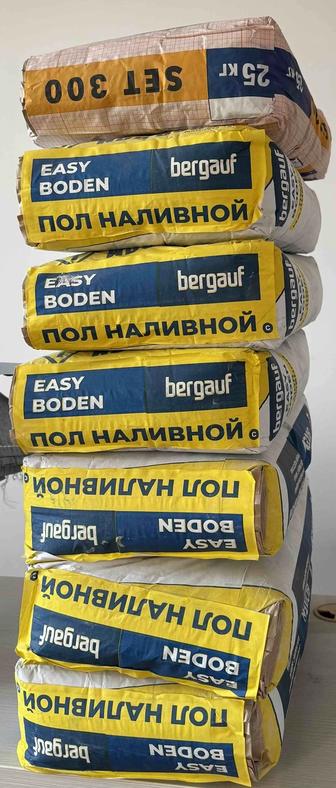 Наливной пол bergauf - 6 мешков, клей set 300 - 1 мешок