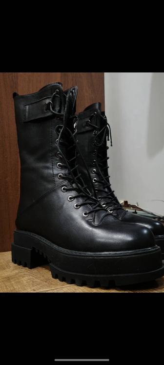 Высокие Зимние Ботинки из Натуральной Кожи