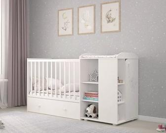 Детская кровать с комодом POLINI Kids French 800 TEDDY Белый