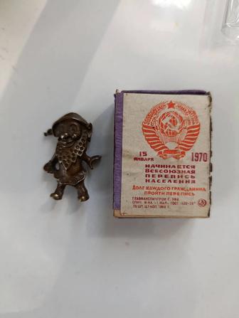 Гномик латунный редкий винтаж ретро антураж