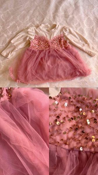 Платье детское нарядное розовое