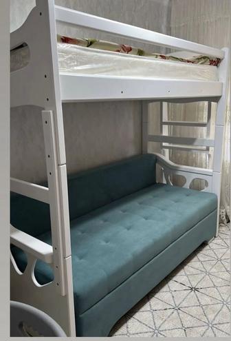 Двухъярусная кровать для детей и взрослых. 100%дерево