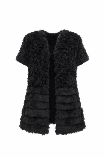 Безрукавка из натурального кролика (чёрная)