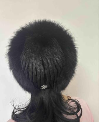 Вязанная норковая шапка