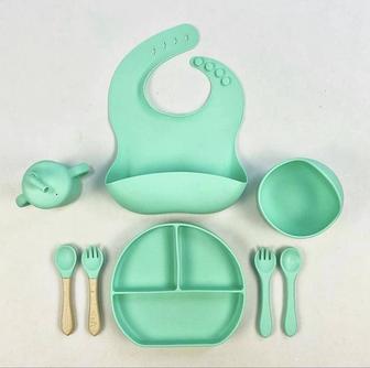 Набор детской силиконовой посуды 7в1