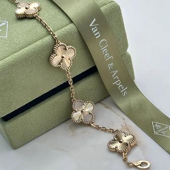 Браслет Van Cleef 5 мотивов 750 проба Полный комплект
