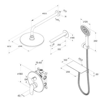 Встроенная душевая система Милардо в наличии 5 штук