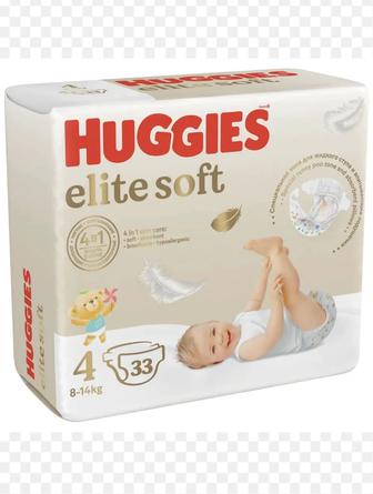 Подгузники Huggies Элит Софт Размер (4). 8-14кг 33шт