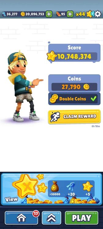 Subway surfer много ключей и много прочень