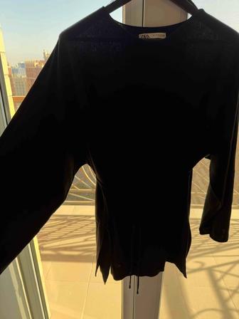 Теплая трикотажная черная двойка