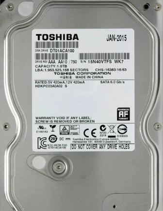 Тoshiba 1TB hdd sata 3.5 100%