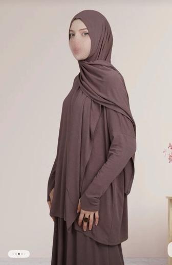 Костьюм двойка капюшеном , капучино, мусульманская