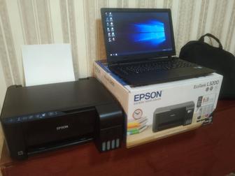 Ноутбук и принтер Epson