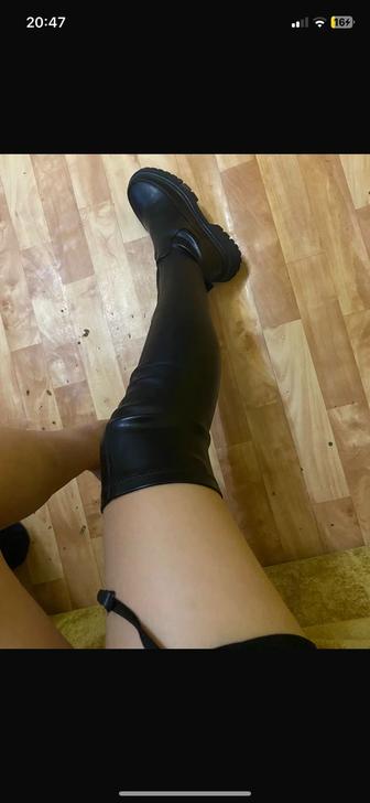 Ботфорты замша и кожаные