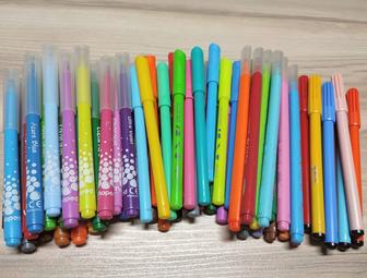 Фломастеры Maped herlitz из разных наборов 64 штуки б/у